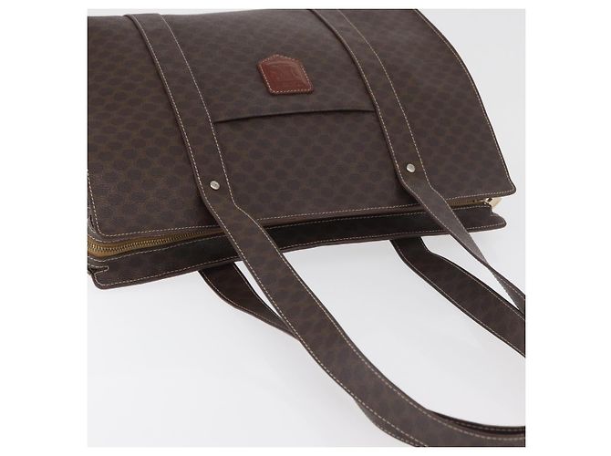 Céline Borsa tote in tela Macadam CELINE in pelle PVC marrone oro Auth 176329 D'oro - vista 6