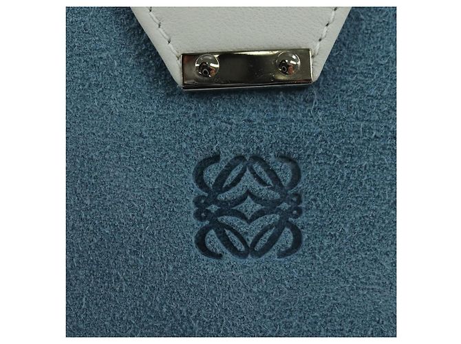 Portafoglio LOEWE Camoscio Azzurro Chiaro Argento Auth BA12283V Blu chiaro - vista 17