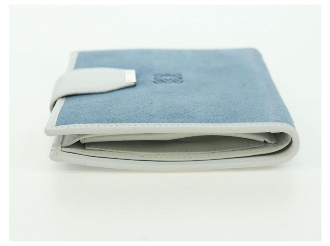 Portafoglio LOEWE Camoscio Azzurro Chiaro Argento Auth BA12283V Blu chiaro - vista 3