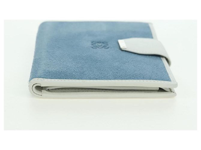 Portafoglio LOEWE Camoscio Azzurro Chiaro Argento Auth BA12283V Blu chiaro - vista 4