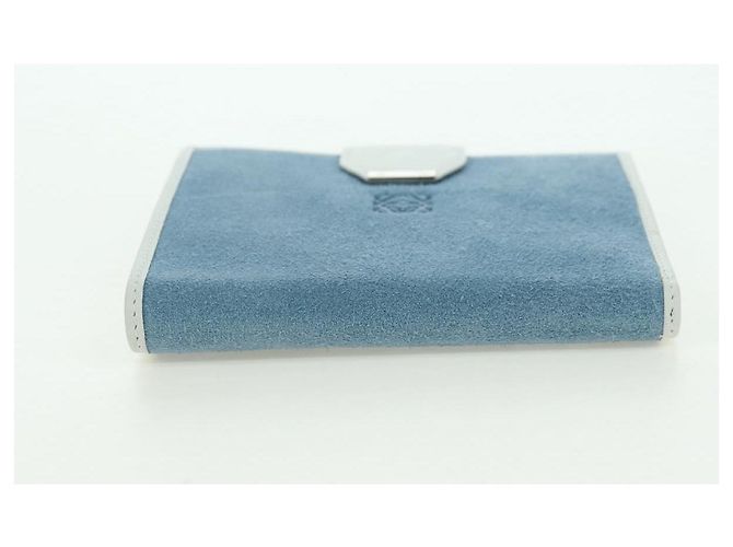 Portafoglio LOEWE Camoscio Azzurro Chiaro Argento Auth BA12283V Blu chiaro - vista 6