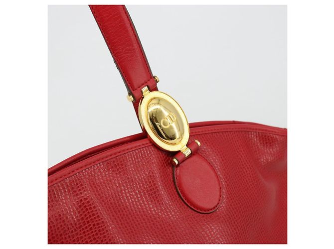 Borsa Tote in pelle rossa e oro Christian Dior Auth ep14258 Rosso D'oro - vista 14