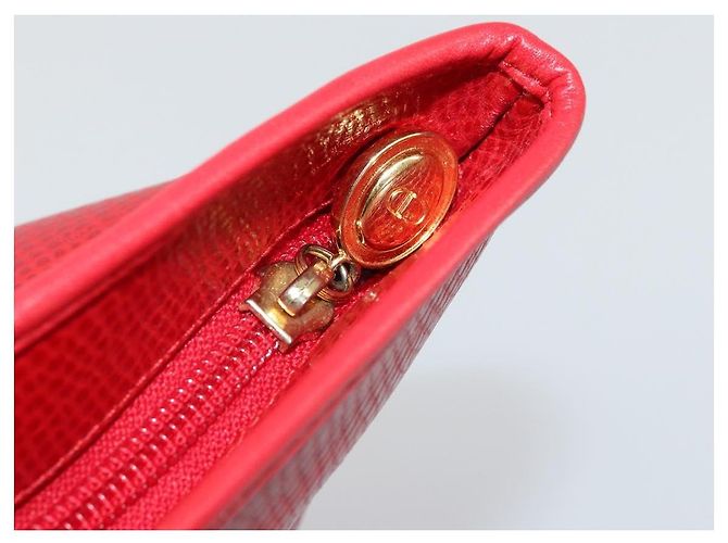 Borsa Tote in pelle rossa e oro Christian Dior Auth ep14258 Rosso D'oro - vista 15