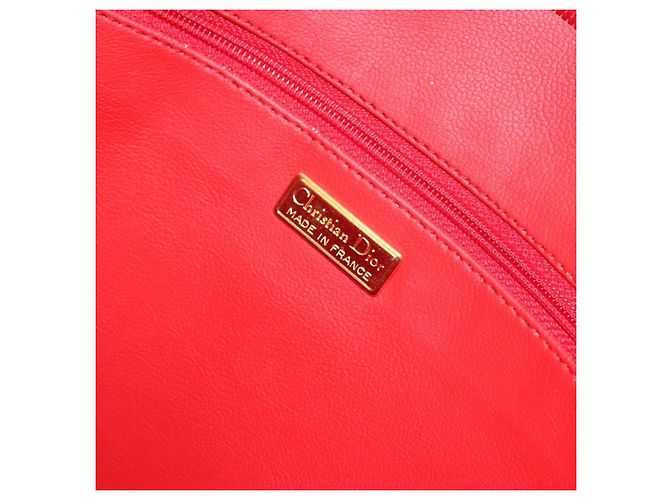 Borsa Tote in pelle rossa e oro Christian Dior Auth ep14258 Rosso D'oro - vista 16
