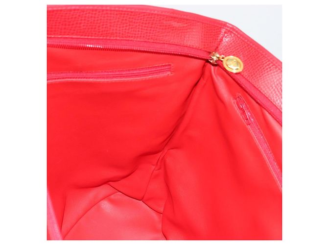 Borsa Tote in pelle rossa e oro Christian Dior Auth ep14258 Rosso D'oro - vista 18
