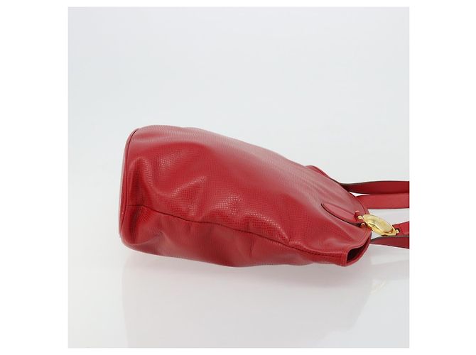 Borsa Tote in pelle rossa e oro Christian Dior Auth ep14258 Rosso D'oro - vista 4