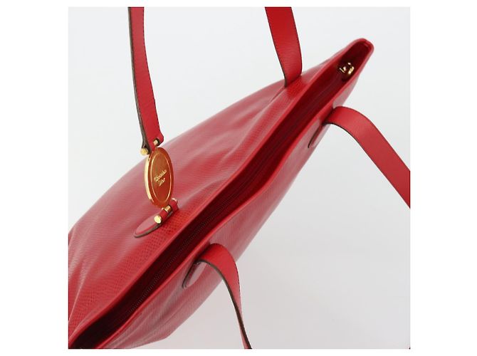 Borsa Tote in pelle rossa e oro Christian Dior Auth ep14258 Rosso D'oro - vista 6