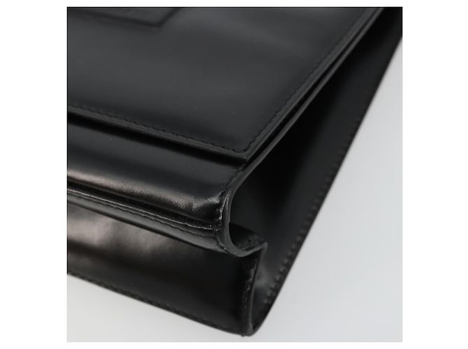 Bolso de mano GUCCI de cuero negro plateado 007 2002 Auth 176212 Plata - vista 10