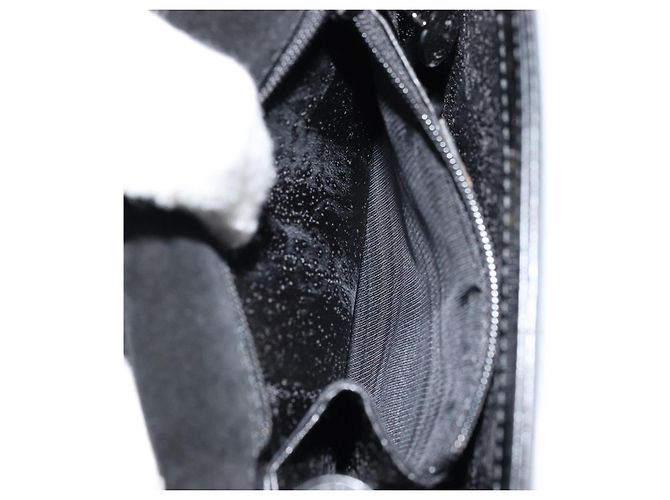 Bolso de mano GUCCI de cuero negro plateado 007 2002 Auth 176212 Plata - vista 20