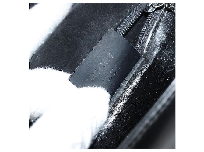 Bolso de mano GUCCI de cuero negro plateado 007 2002 Auth 176212 Plata - vista 21