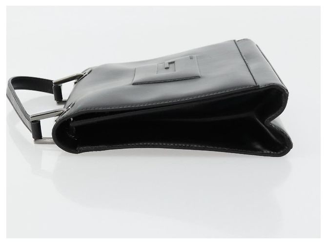 Bolso de mano GUCCI de cuero negro plateado 007 2002 Auth 176212 Plata - vista 5
