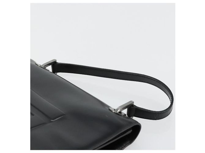 Bolso de mano GUCCI de cuero negro plateado 007 2002 Auth 176212 Plata - vista 8