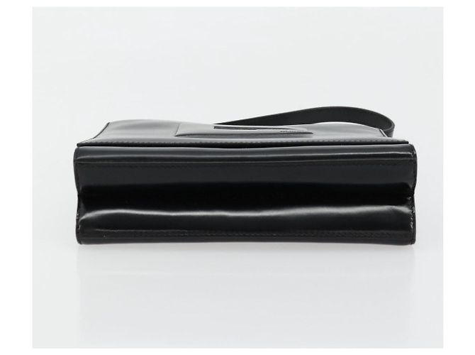 Bolso de mano GUCCI de cuero negro plateado 007 2002 Auth 176212 Plata - vista 9