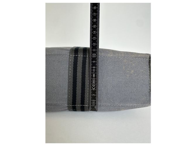 Vintage HERMÈS Canvas Tote Bag Grau - Ansicht 14