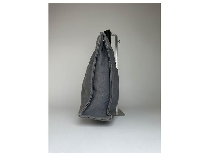Vintage HERMÈS Canvas Tote Bag Grau - Ansicht 3
