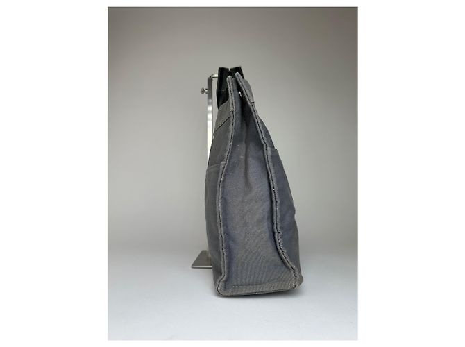 Vintage HERMÈS Canvas Tote Bag Grau - Ansicht 5