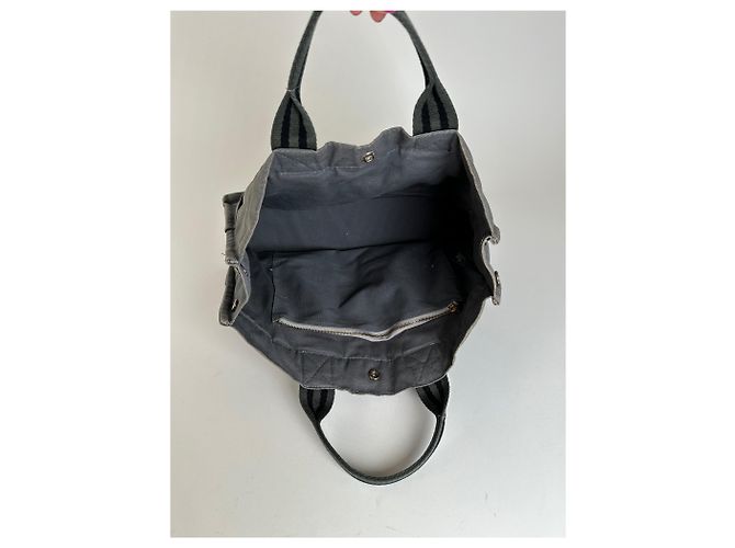 Vintage HERMÈS Canvas Tote Bag Grau - Ansicht 9