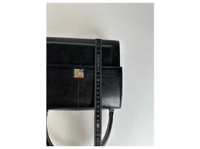 Courreges Vintage Courrèges Top Handle Bag Leather Black Noir - vue 10