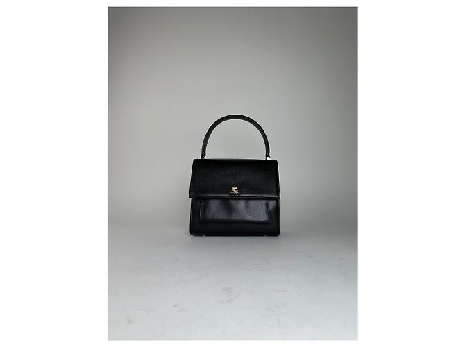 Courreges Vintage Courrèges Top Handle Bag Leather Black Noir - vue 11