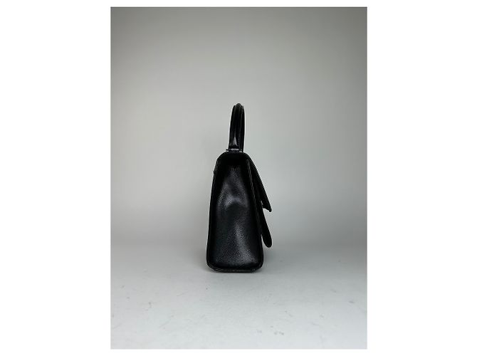 Courreges Vintage Courrèges Top Handle Bag Leather Black Noir - vue 3