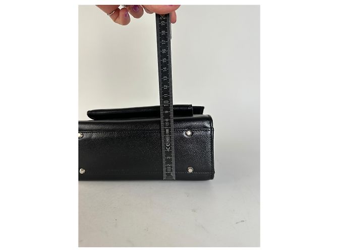 Courreges Vintage Courrèges Top Handle Bag Leather Black Noir - vue 8