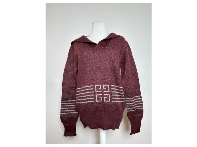 Vintage Givenchy Gentleman Strickpullover burgunder L Bordeaux - Ansicht 8