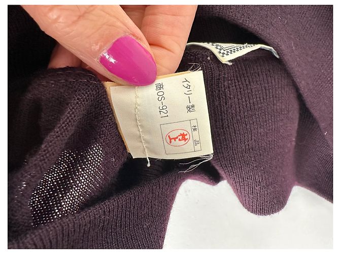 Gianni Versace Pull en maille vintage Versace à épaules dénudées violet S - vue 9