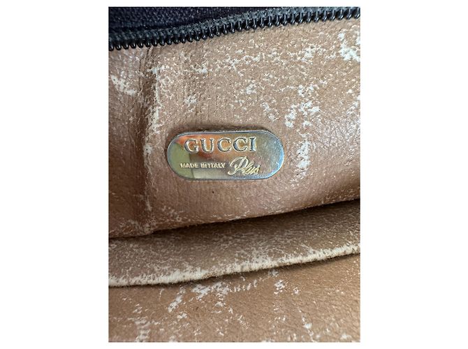 Vintage Gucci GG Plus Canvas Clutch Beige Grau - Ansicht 6