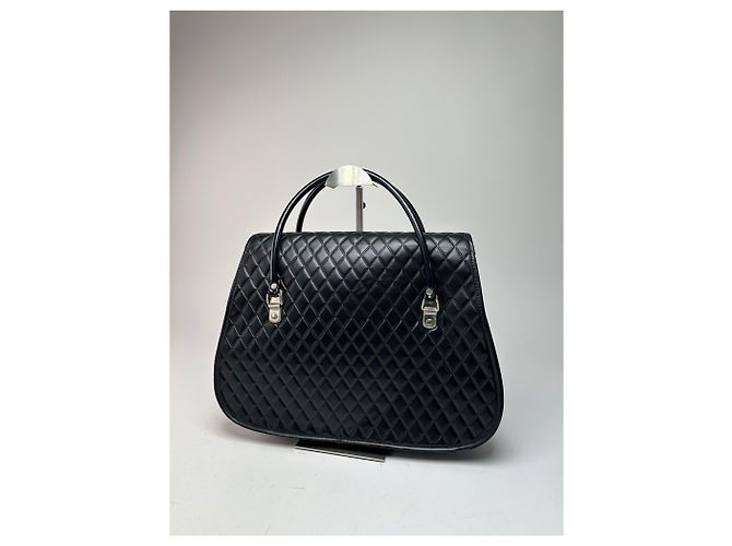 Comme Des Garcons Vintage Comme des Garçons patentiertes, gesteppte Handtasche in Schwarz - Ansicht 2