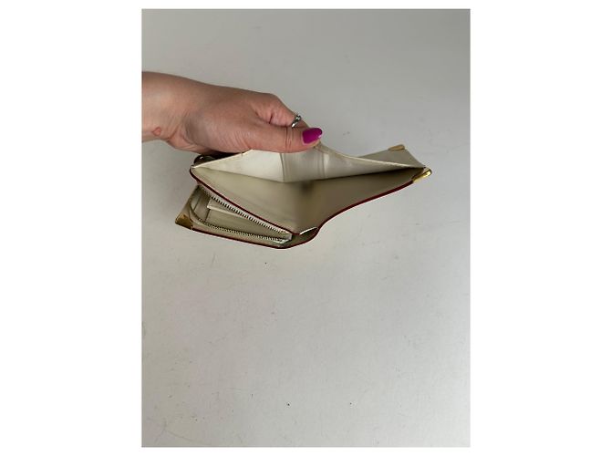 Vintage Louis Vuitton Suhali Compact Wallet Cream Goat Leather - view 7