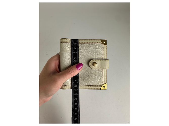 Vintage Louis Vuitton Suhali Compact Wallet Cream Goat Leather - view 9