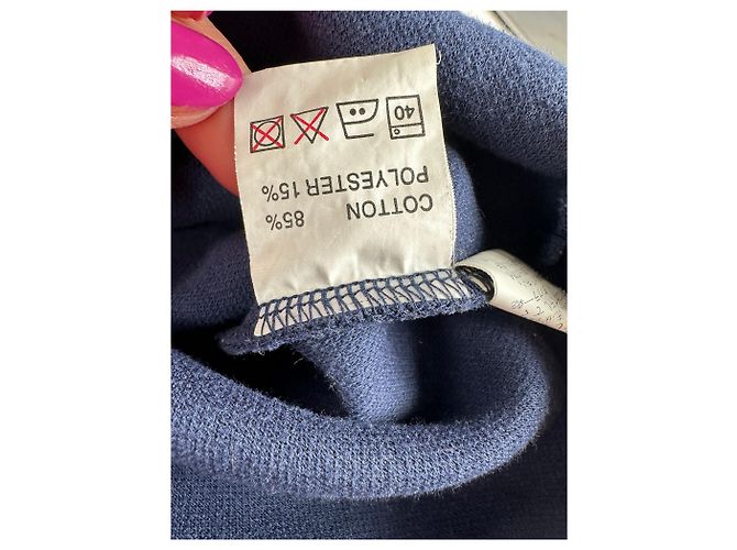 Courreges Felpa Vintage Logo Courrèges Blu Crema Misto Cotone L - vista 10