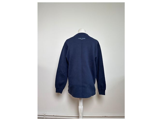 Courreges Felpa Vintage Logo Courrèges Blu Crema Misto Cotone L - vista 3