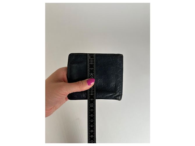 Portafoglio Bifold Microguccissima Vintage Gucci Blu Navy Nero - vista 10