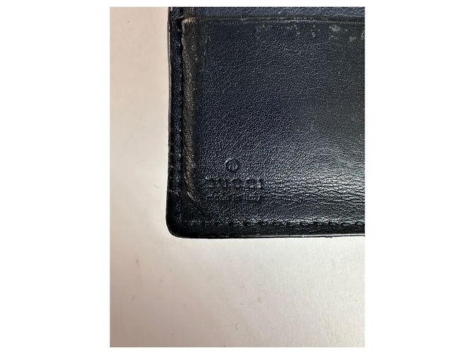 Portafoglio Bifold Microguccissima Vintage Gucci Blu Navy Nero - vista 4