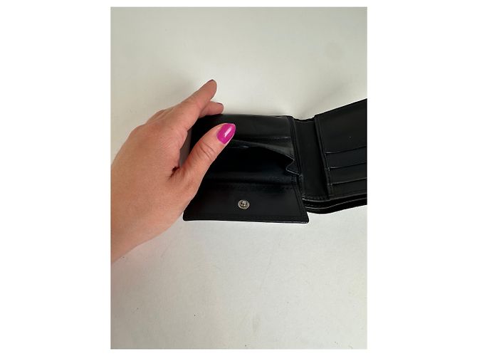 Portafoglio Bifold Microguccissima Vintage Gucci Blu Navy Nero - vista 5