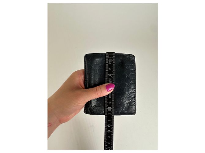 Portafoglio Bifold Microguccissima Vintage Gucci Blu Navy Nero - vista 9