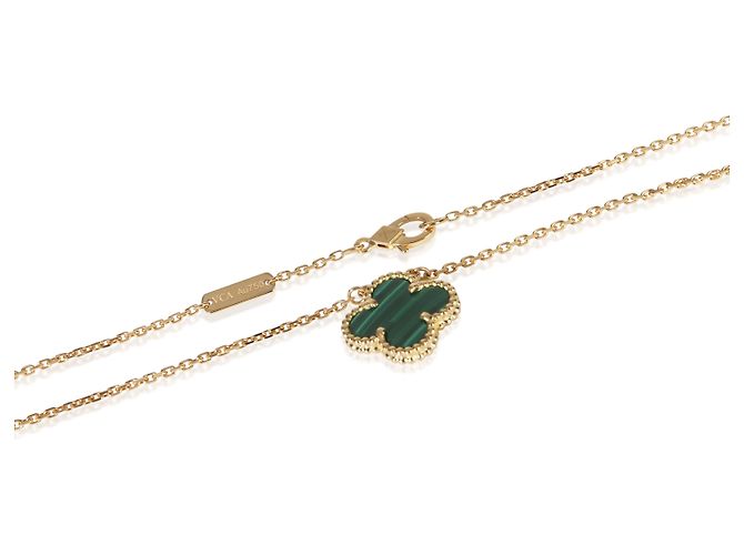 Pendente Vintage Alhambra in Malachite e Oro Giallo Van Cleef & Arpels - vista 2