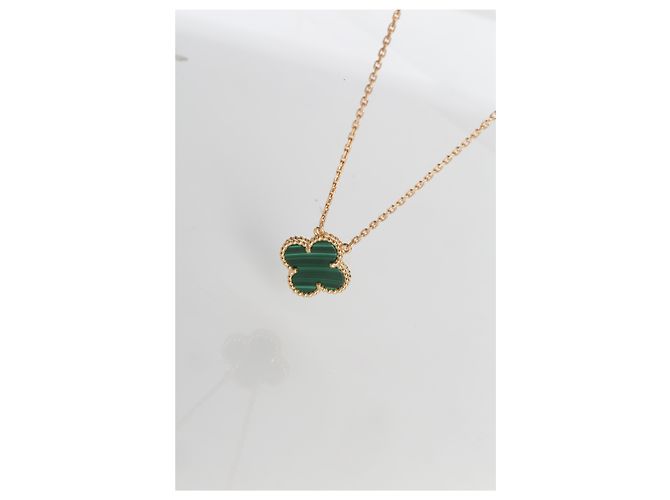 Pendente Vintage Alhambra in Malachite e Oro Giallo Van Cleef & Arpels - vista 5