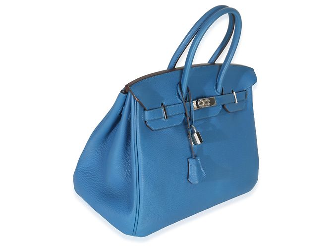 Hermès Bleu Zellige Togo Birkin 35 PHW Blu - vista 2