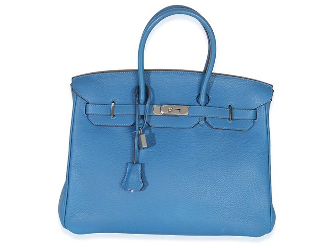 Hermès Bleu Zellige Togo Birkin 35 PHW Blu - vista 3
