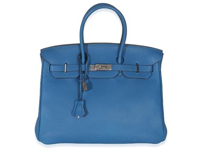 Hermès Bleu Zellige Togo Birkin 35 PHW Blu - vista 8