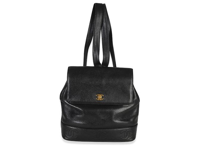 Timeless Zaino Chanel Vintage 24k Triple CC Nero - vista 7