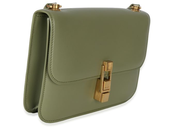 Borsa Le Carre in pelle di vitello liscia verde chiaro di Saint Laurent - vista 4