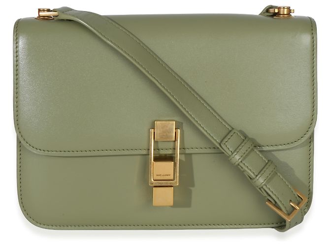 Borsa Le Carre in pelle di vitello liscia verde chiaro di Saint Laurent - vista 8