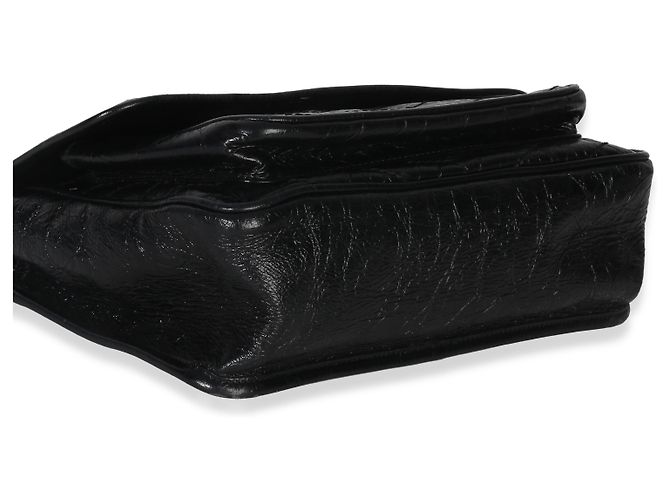 Borsa a tracolla media Niki in pelle di vitello rugosa nera Matelassé Saint Laurent - vista 6