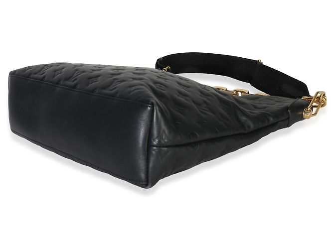 Borsa Hobo Coussin MM in pelle di agnello nera con monogramma in rilievo Louis Vuitton Nero - vista 4