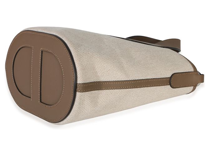 Hermès Toile H Swift Ecru Beige De Weimar In-The-Loop 18 PHW Marrone - vista 5