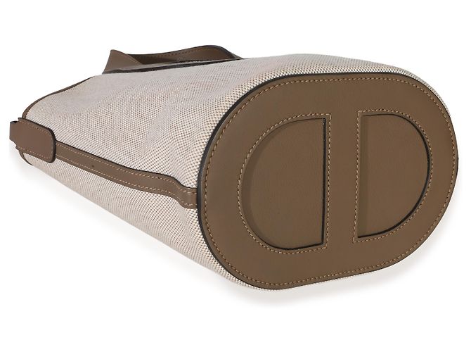 Hermès Toile H Swift Ecru Beige De Weimar In-The-Loop 18 PHW Marrone - vista 6
