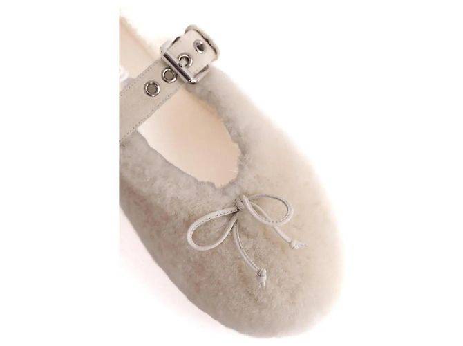 Miu Miu Bailarinas de piel blanca Blanco - vista 4